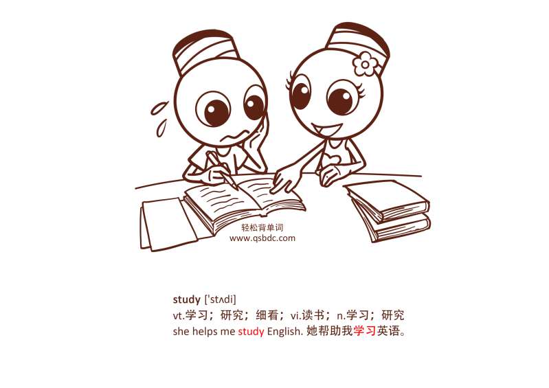 study [stdi] vt.学;研究;细看;vi.读书;n.学;研究 例句